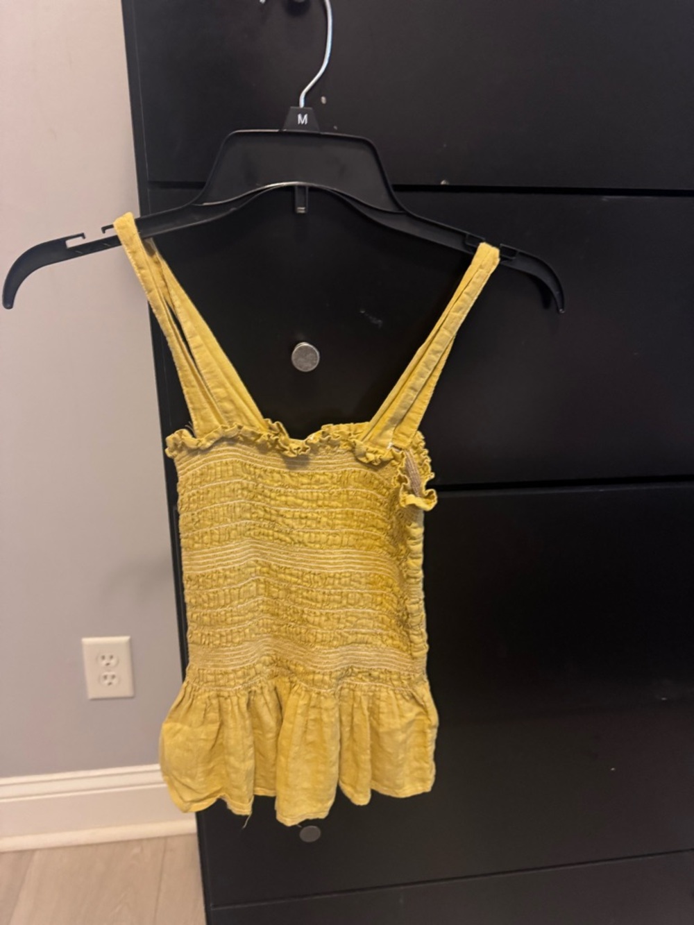 Urban Outfitters Mustard Yellow Smocked Ruffle Cami